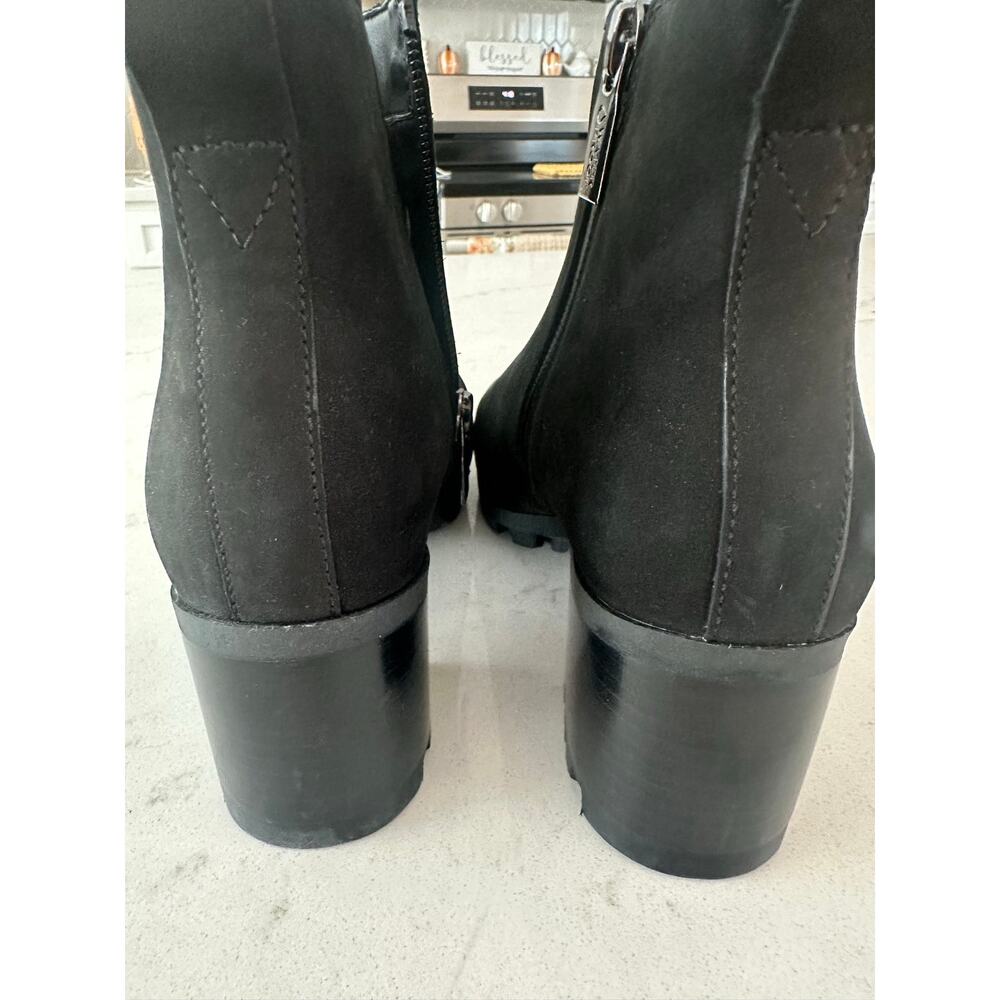 Vionic Wilma Womens 6.5 Black Waterproof Suede Chelsea Ankle Boots Lug Heel Zip - Picture 12 of 13